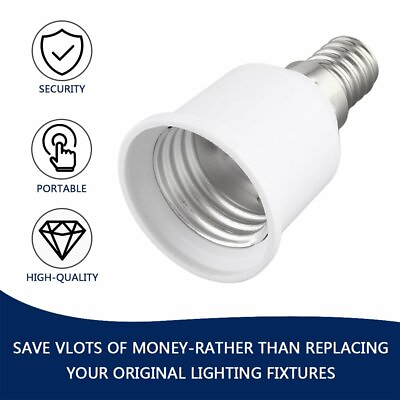 #ad Lots E14 to E27 Base LED Light Lamp Holder Bulbs Socket Adapter Converter White $4.59