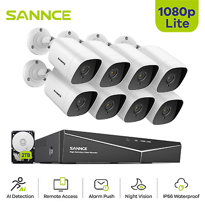 #ad SANNCE 4CH 8CH 1080P Lite DVR 2MP Video CCTV Security Camera System EXIR Outdoor $97.99