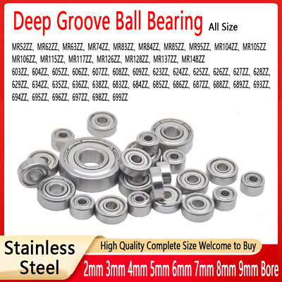 #ad Stainless Steel Deep Groove Ball Bearing Miniature Shielded Bearing Bore 2 9 mm $2.49