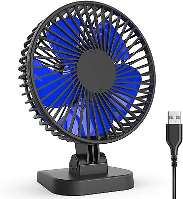#ad 4quot; Desk Fan Strong Airflow 3 Speeds USB Powered Cord Cooling Fan Cool Office US $10.99