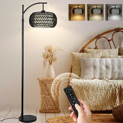 #ad Arc Floor Lamp with 3 Color Temperatures Dimmable LED Black Floor Lamp with ... $86.48