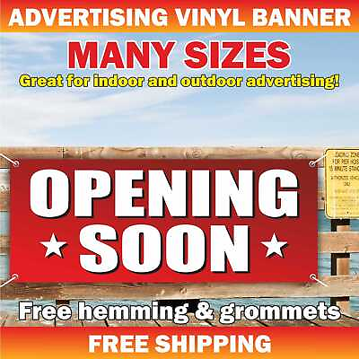 #ad OPENING SOON Advertising Banner Vinyl Mesh Sign Grand Opening New Store Now Open $219.95