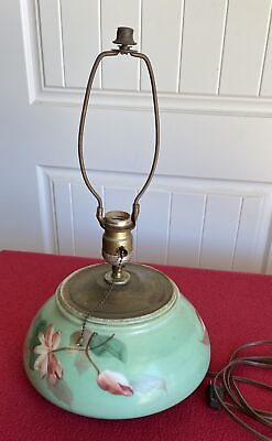 #ad Vintage Milk Glass Hand Painted Table Lamp $99.99