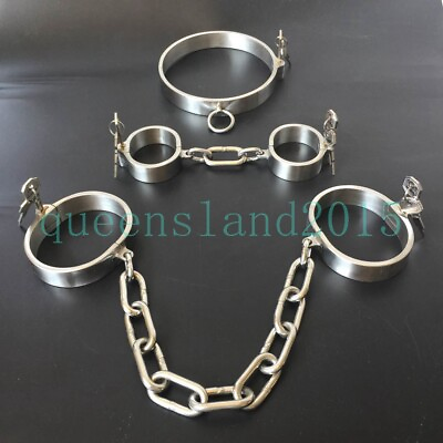#ad Heavy Duty Stainless Steel Wrist Ankle cuff Collar Restraints Slave Shackle Hot $99.99