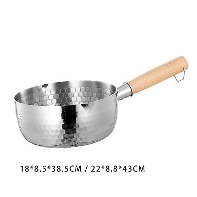 #ad Japanese Saucepan Soup Pot Long Handle Portable Cookware Noodles Pasta Stovepot $20.54