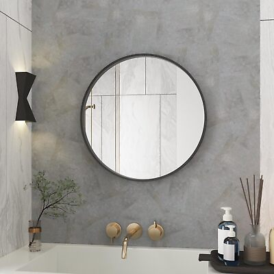 #ad Bathroom Mirror 24quot; Stylish Wall Mounted Round Bathroom Vanity Mirror with B... $66.48