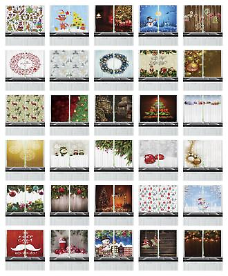 #ad Festive Christmas Kitchen Curtains 2 Panel Set Window Drapes 55quot; X 39quot; Ambesonne $28.99
