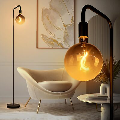 #ad Floor Lamp for Living Room Minimalist Standing Lamp with 6quot; Globe Clear Gla... $32.77