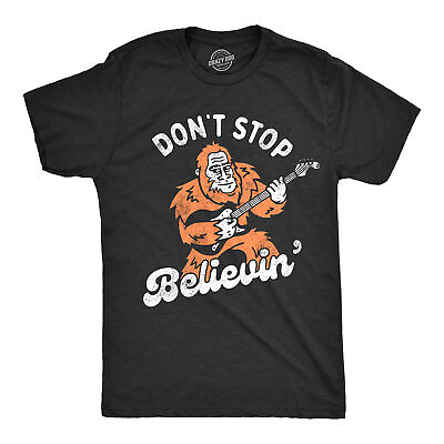 #ad Mens Dont Stop Believin T Shirt Funny Bigfoot Sasquatch Rock Song Parody Tee For $6.80