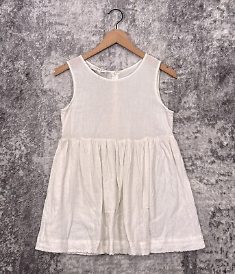 #ad THE GREAT Top Small Womens White Lightweight Sheer Baby Doll Sleeveless $39.99