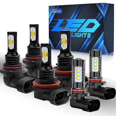 #ad 6x LED HeadlightFog Bulbs Combo Kit for Chevy Silverado 1500 2500 HD 2003 2006 $38.99