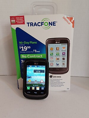 #ad LG 306G Basic Cellular Phone 3G Tracfone Black Touch Phone Internet Email WiFi $18.99