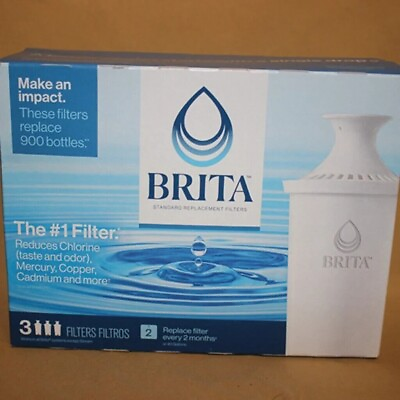 #ad Brita Water Pitcher Replacement Filters White 3 Pack New Sealed Packaging $19.99