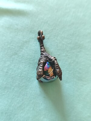 #ad Vintage Ravens Claw Wrapped Orb Sphere Pendant Charm Wizards Scrying Fantasy $27.90