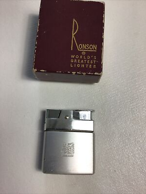 #ad Vintage Collectible Ronson Mini Rover Cigarette Lighter Hong Kong With Box Old # $35.00