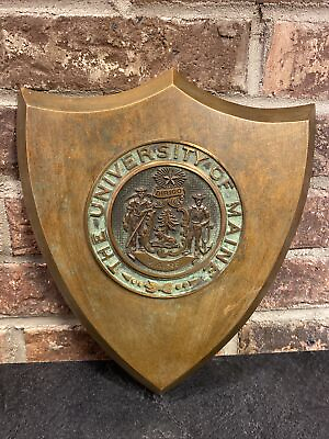 #ad Vintage The University Of Maine Wall Plaque Copper? Brass? Look $175.00