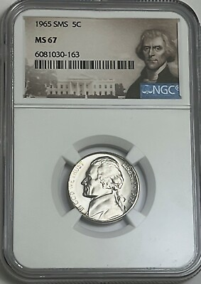 #ad 1965 SMS NGC MS67 JEFFERSON NICKEL 5C SPECIAL MINT SET UNCIRCULATED $14.95