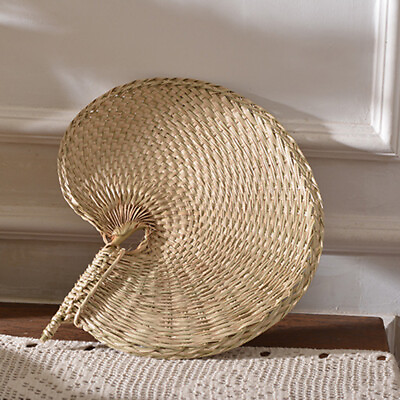 #ad Handmade Straw Leaf Hand Fan Weave Rattan Craft Summer Cool Cattail Palm Supply $6.76