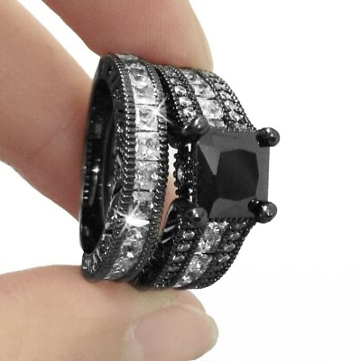#ad Elegant 925 Silver Women Jewelry Ring Cubic Zirconia Wedding Rings Gifts Sz 6 10 C $3.80