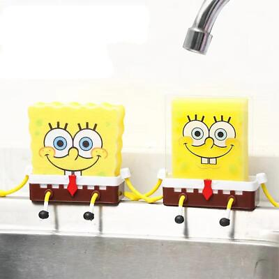 #ad Cartoon Sponge Holder SpongeBob Kitchen Organizer Storage Drain Rack Holder US $9.00