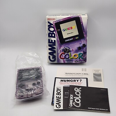 #ad Nintendo GameBoy Color System Console Atomic Purple Complete in Box w Inserts $210.90