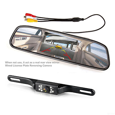 #ad 4.3quot; Mirror Monitor Backup Camera Car Rear View Parking System Night Vision Set $37.99