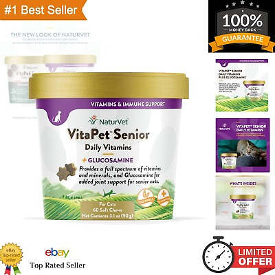 #ad Senior Cat Vitamins with Glucosamine Essential Minerals Tasty Soft Chews ... $22.79