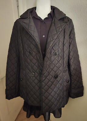 #ad Covington Black Quilted Jacket L Drycleaned $18.99