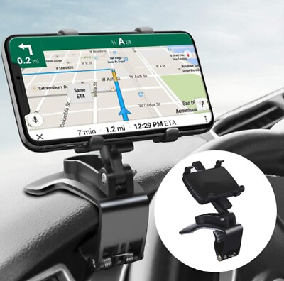 #ad 360° Rotating Car Phone Mount Dashboard Clip Stand for Secure Device Holding $13.99
