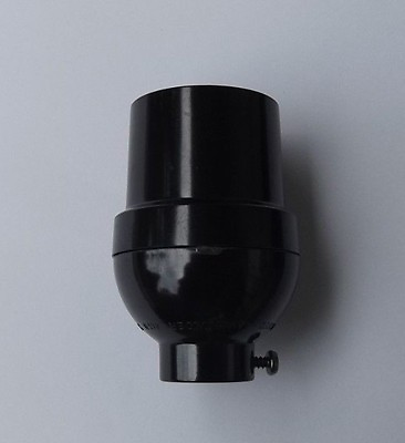 #ad BLACK PLASTIC SHORT KEYLESS LAMP SOCKET E26 MEDIUM BASE 47675JB $9.29