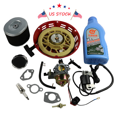 #ad Recoil Carburetor Coil Spark Air Filter Ignition Plug Kit Fits Honda GX390 GX340 $39.88