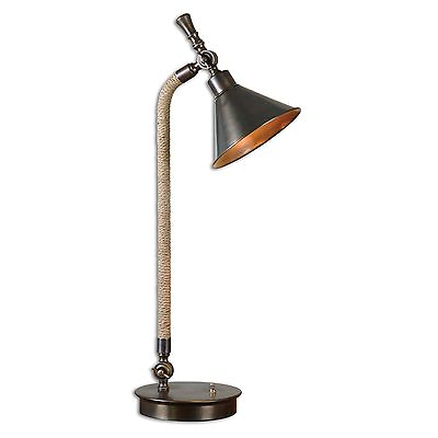#ad Retro Industrial Bronze Desk Task Lamp Oxidized Metal Rope $290.40