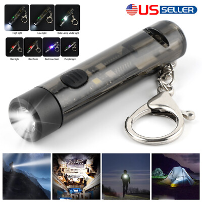 #ad Mini Portable LED Flashlight Pocket Emergency Whistle Keychain Lamp Ultra Bright $9.59