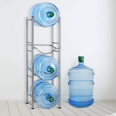#ad 5 Gallon 4 Bottles Organizer Rack Steel Water Dispensers Holder Bottle Storage $37.58