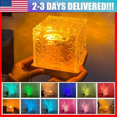 #ad Water Wave Table Lamp USB Romantic LED Desk Lamp Night Light for Living Room $27.95