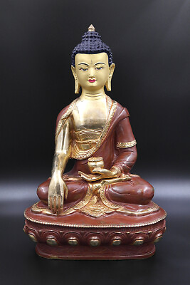 #ad Shakyamuni Buddha Statue with partly Gold Plated 13quot; $390.00