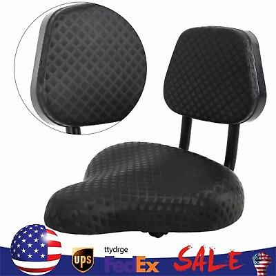 #ad Bicycle Seat Large Comfort Wide Saddle Seat With Back Rest Cushion Mountain Bike $38.95