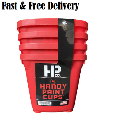 #ad Handy Paint Cup Holds 16 oz. of Paint or Stain Integrated Magnetic Brush 4 Pack $21.95