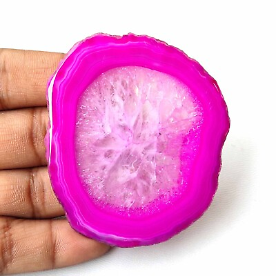 #ad Pink Slice Druzy Agate Geode Cabochon Polished Natural Gemstone 200 Cts SD 254 $12.91