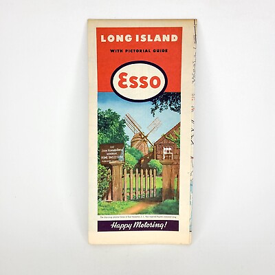 #ad 1946 Esso Gas Long Island New York Road Map John Howard Payne Home Sweet Home $13.00