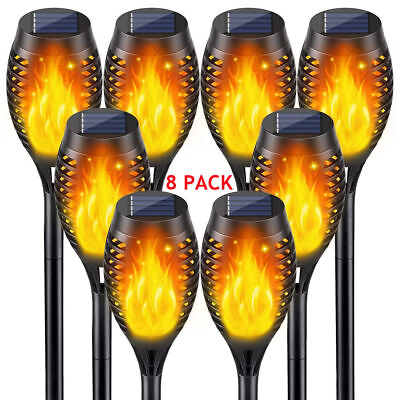#ad Solar Lights 8 PACK Outdoor Landscape Garden Yard Lights Flame Torch Flickering $32.99