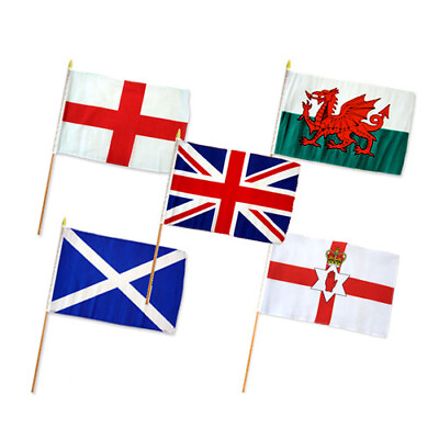 #ad Set of 5 United Kingdom Flags Set of UK Flags 12x18in Desk Flags $20.00