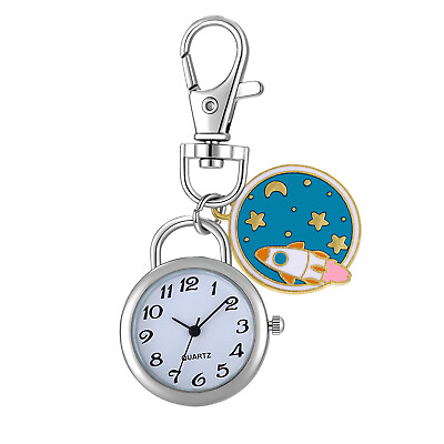#ad Cute Starry Sky Quartz Carabiner Watch FOB Pocket Watch Clip On Backpack Outdoor $10.44