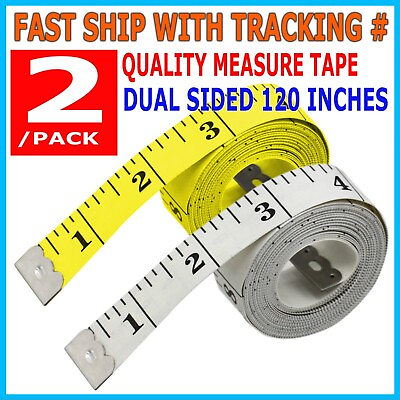 #ad 2PCS 120quot; Body Measuring Ruler Sewing Cloth Tailor Tape Measure Seamstress Soft $5.99