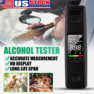 #ad Digital LCD Breath Alcohol Detector Portable Tester Breathalyzer Rechargeable A $11.42
