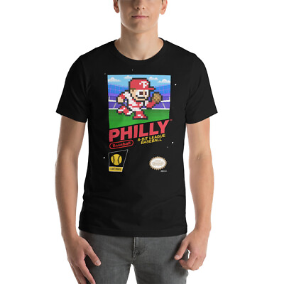 #ad Philadelphia Phillies Baseball Team Jersey 8 bit Nintendo Retro Vintage T Shirt $24.99