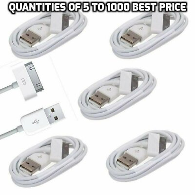 #ad 5 1000 Lot White USB Data Sync Charger Cable Cord For iPhone 4S 4 iPod Wholesale $320.49
