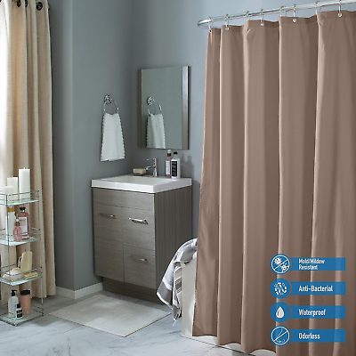 #ad Taupe 70quot;X 72quot; Microfiber Soft Touch Diamond Design Shower Curtain Liner Mach $23.75
