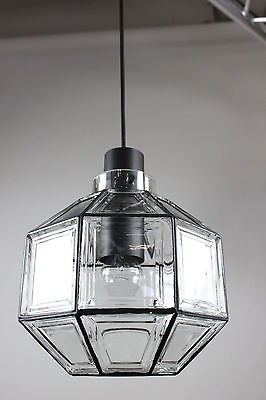 #ad Vintage Limburg Pendant Lamp Iron amp; Glass Octagon Design Mid Century 70s $710.00
