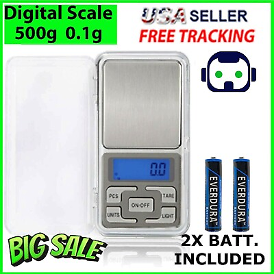 #ad Portable 500g x 0.1g Digital Scale Jewelry Pocket Balance Gram LCD Herb Gold $5.99